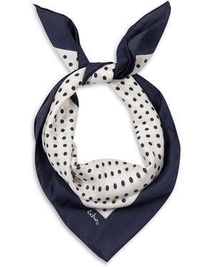 Echo Pin Dot Silk Scarf - Blue