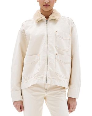 SLVRLAKE Denim Casey Square Worker Jacket - White