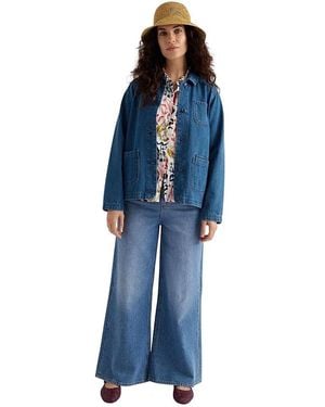 Seasalt Cornwall Reading Rocks Relaxed Denim Jacket - Blue