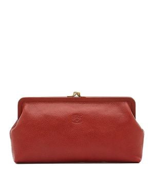 Il Bisonte Classic Manuela Leather Clutch - Red