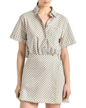10 Crosby Derek Lam Delaney Mini Check Dress - Gray