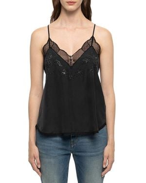 Zadig & Voltaire Christy Silk Embellished Camisole - Black