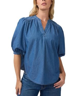 Ingrid & Isabel Chambray Popover Maternity Shirt - Blue