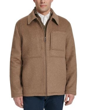 Cole Haan Zip Front Jacket - Brown