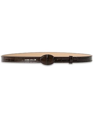 B-Low The Belt June Slim Croc Embossed Leather Belt - White