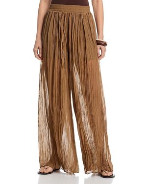 L'Agence Ethel Crinkle Pleat Pants - Brown
