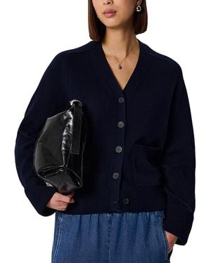 Whistles Cotton Pocket Detail Cardigan - Blue