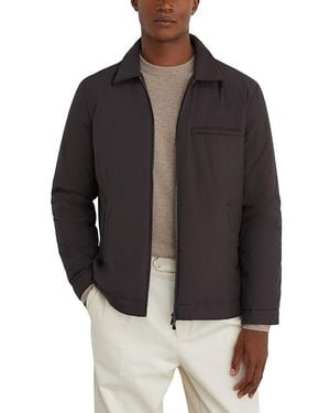 Reiss Bernardi Zip Through Technical Fabric Lightweight Jacket - Black
