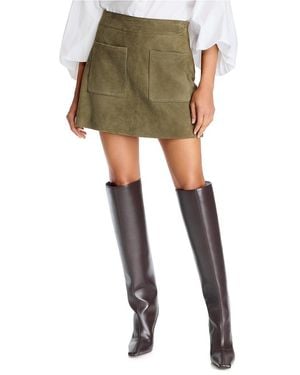 Tanya Taylor Fran Leather Mini Skirt - Green