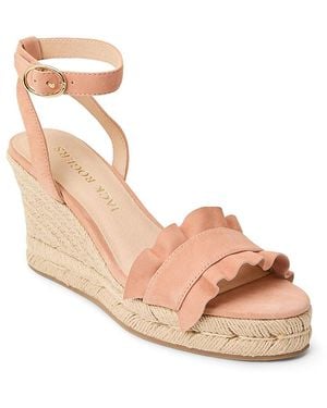 Jack Rogers Rozette Ruffle Wedge Sandals - Natural