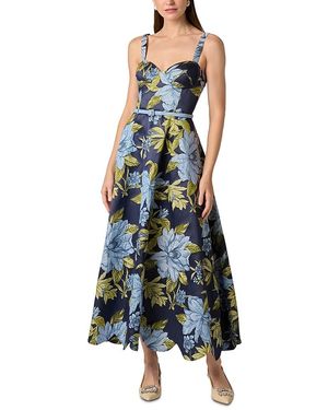 Aidan Mattox Jacquard Midi Dress - Blue