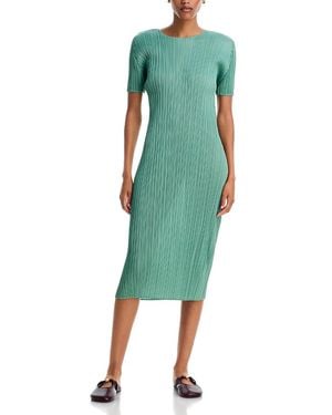 Pleats Please Issey Miyake August Plisse Midi Dress - Green