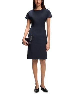 BOSS Dinerah Wool Seamed Dress - Blue