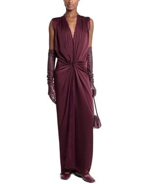 Michael Kors Satcharm Draped Column Gown - Purple
