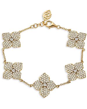 Piranesi 18K Fiore Diamond Pave Flower Link Bracelet - Metallic