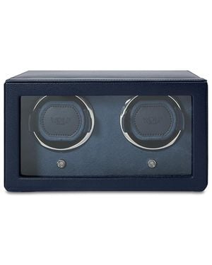 Wolf Cub Double Watch Winder With Cover - Blue