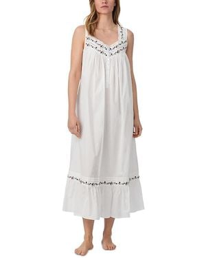 Eileen West The Eileen Cotton Lawn Sleeveless Ballet Nightgown - Grey