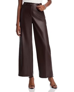 Lucy Paris Adler Faux Leather Pants - Brown