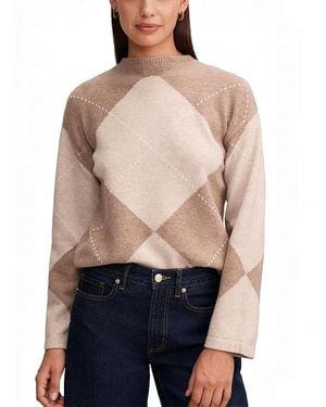 EVER NEW Amal Argyle Sweater - Blue