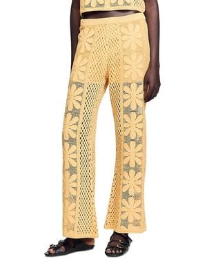 Sandro Crochet Pants - Natural