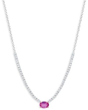 Meira T 14K Sapphire & Diamond Cocktail Necklace, 18 - White