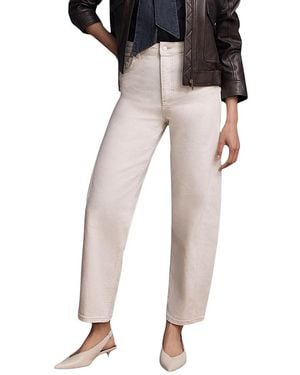 Mint Velvet Barrel Leg High Rise Jeans - Natural