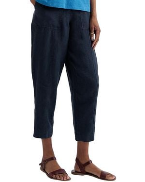 Seasalt Cornwall Saltings Linen Cropped Pants - Blue