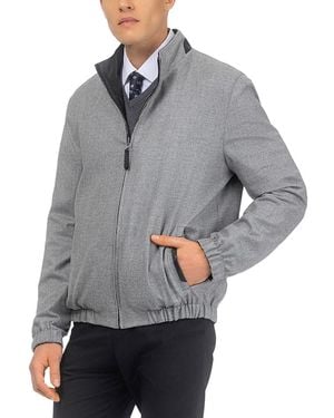Gorski Nappa Leather Jacket Reversible To Cashmere & Wool Crafted From Loro Piana - Gray