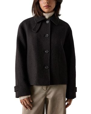 Whistles Wool Blend Short Coat - Black