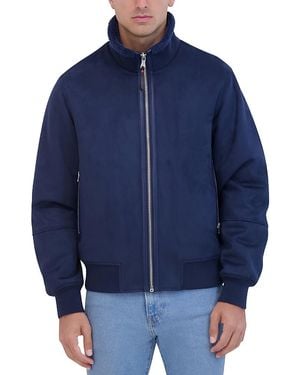 Robert Graham Faux Suede Stand Collar Zip Jacket - Blue