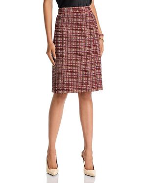 Misook Tweed Pencil Skirt - Red