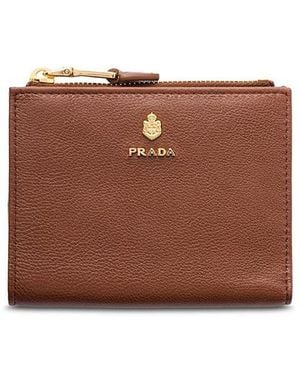 Prada Small Leather Wallet - Brown