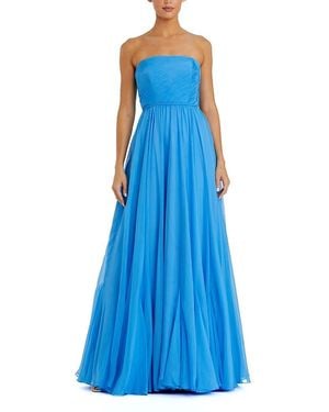 Mac Duggal Strapless Chiffon Gown With Braided Belt - Blue