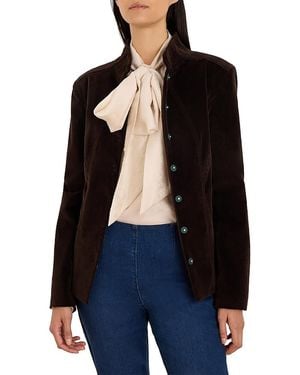 NIC+ZOE Stretch Velvet Riding Jacket - Blue