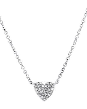 Moon & Meadow 14K Diamond Pave Small Heart Pendant Necklace, 0.09 Tcw - Metallic