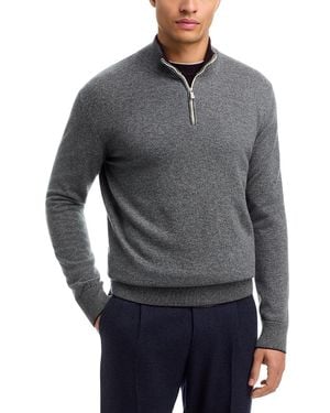 Eleventy Cashmere Half Zip Sweater - Gray