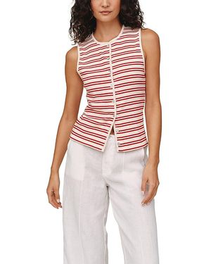 Bella Dahl Sleeveless Fitted Button Down Top - Red