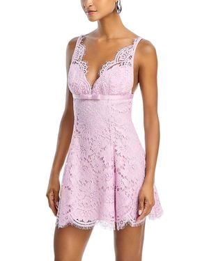 Self-Portrait Floral Lace Mini Dress - Purple