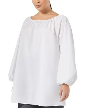Marina Rinaldi Blouson Sleeve Top - White