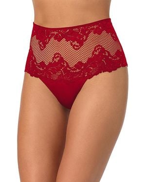 Le Mystere Lace Allure High Waist Thong - Red
