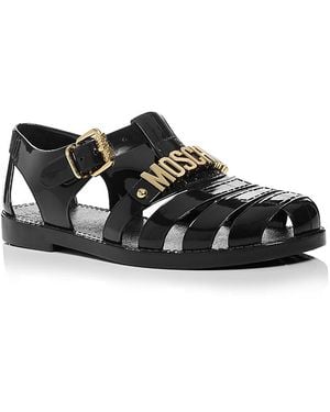 Moschino Logo Jelly Sandals - Black