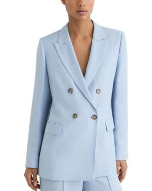 Reiss Petite Magda Double Breasted Suit Jacket - Blue