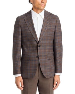 BOSS Hutson Check Slim Fit Sport Coat - Brown