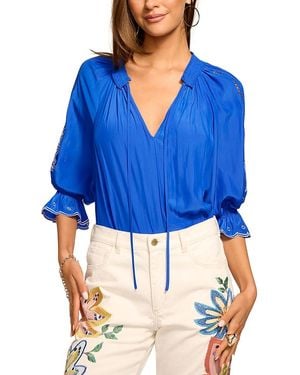 Ramy Brook Haven Lattice Trim Top - Blue