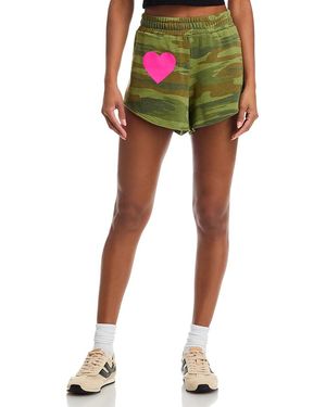 Aviator Nation Heart Graphic Shorts - Green