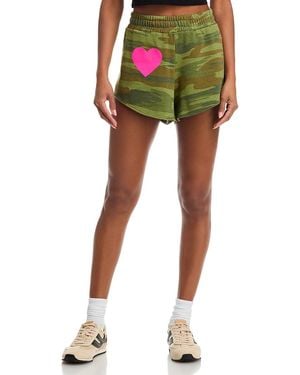 Aviator Nation Heart Graphic Shorts - Green