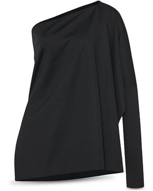 Rosetta Getty One Shoulder Caftan Top - Black