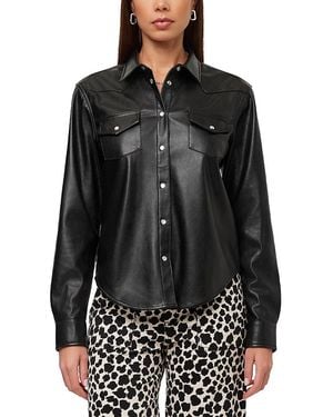 Fifteen Twenty Anna Faux Leather Western Shirt - Black