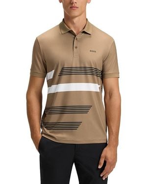 BOSS Paddy Tape Print Polo - Natural
