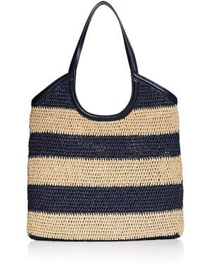 MZ Wallace Georgica Large Striped Crochet Tote Bag - Blue